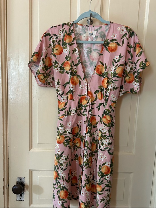 Marine Layer Dresses & Skirts - Marine Layer Camila Pink Floral and fruit dress L